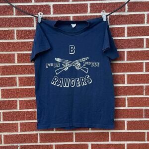 True vintage 80s rangers gun military shirt single stitch